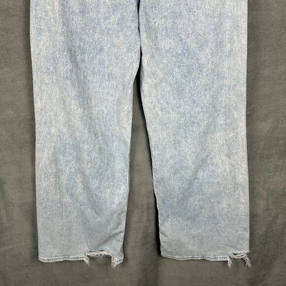 American Eagle Jeans Womens 12 XLong Blue Super High Rise Baggy Wide Leg Stretch - Picture 5 of 14